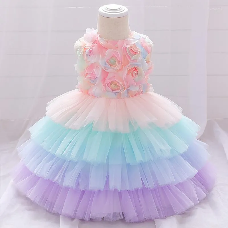 Robes de princesse à fleurs douces pour filles, tenue d'anniversaire pour bébé, Costume de noël, vêtements de fête pour nourrissons de 0 à 3 ans, 2022