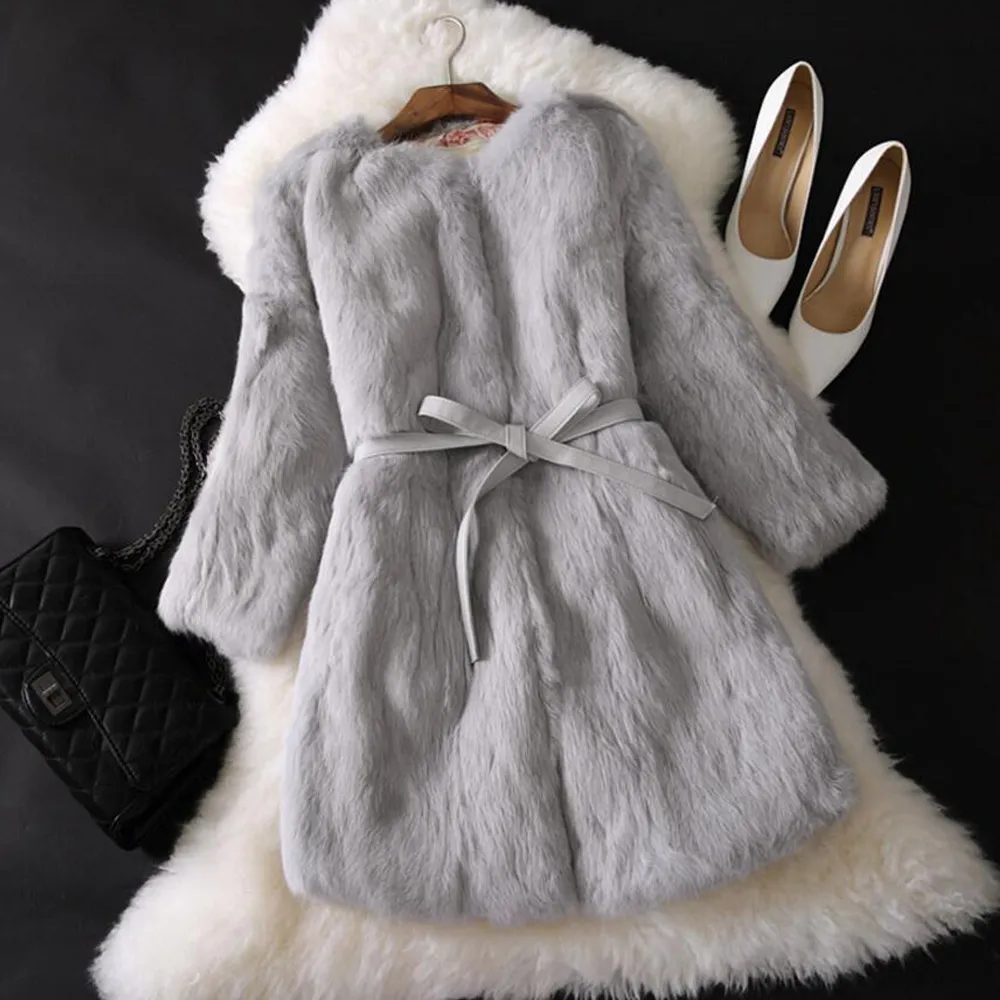 Frauen Pelz Faux Gute Qualität Frauen Echte Echte Kaninchen Mantel Fabrik Vintage Klassische Jacken Dicke Warme Winter Drop Mantel wsr275 221006