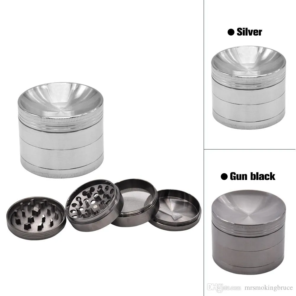 smoking accessory Premium Concave Metal Herb Grinders 4Layers 40/56/63mm Zinc Alloy Concaves Surface Tobacco Herbs Hand Muller