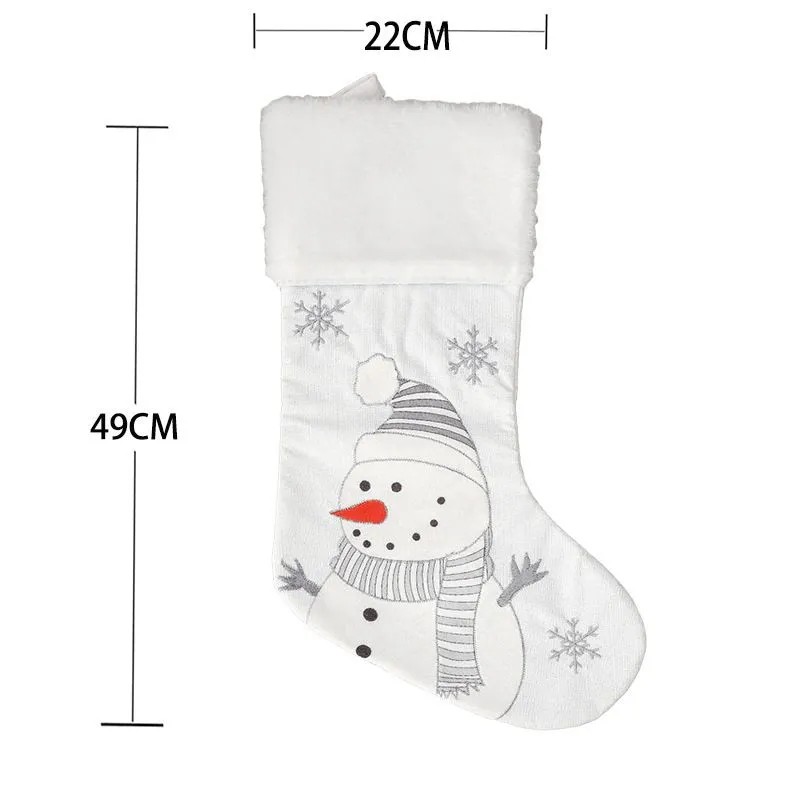 New Christmas decoration supplies Christmas big socks Christmas-tree pendant children`s gift candy bag scene dress up DH9888