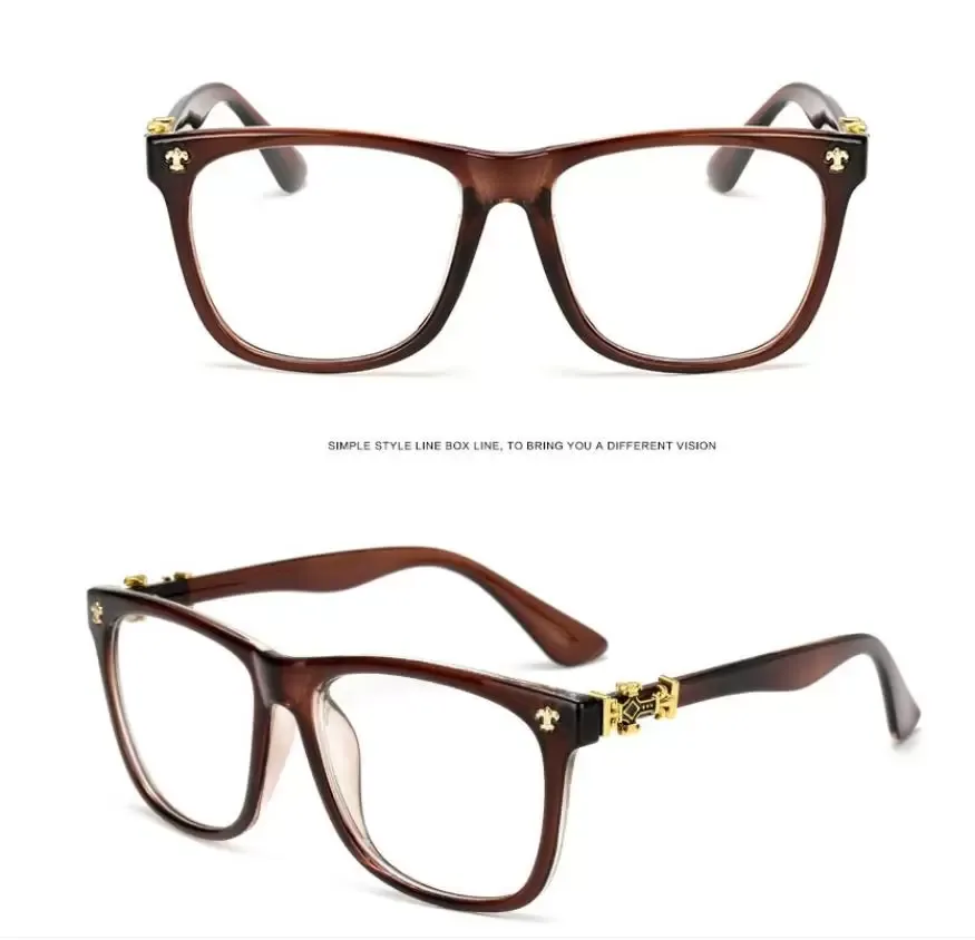 Men Women Fashion Eyeglasses On Frame Name Brand Designer Plain Glasses Optical Eyewear Myopia Oculos H399