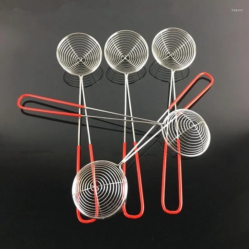 Flatware Sets 100pcs Stainless Steel Pearl Milk Tea Colander Pot Filter Oil Spoon Net Kitchen Vegetable NO435