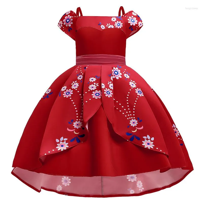 Mädchen Kleider 3-12 Jahre Mädchen Kleid Weihnachtsfeier Für Mode Blume Gedruckt Prinzessin Glückliche Kinderkleidung