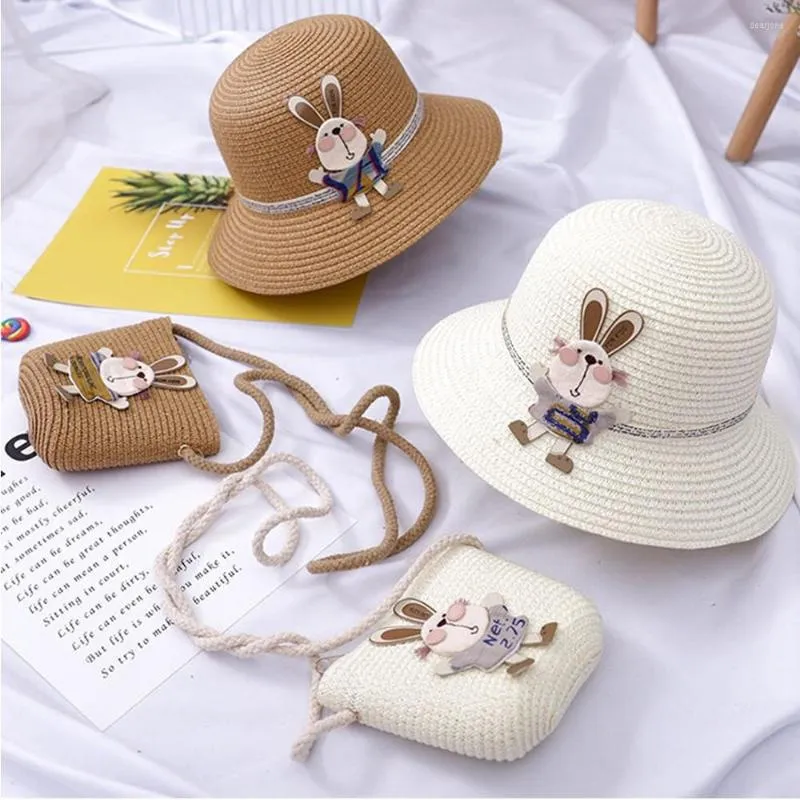 Chapéus de 2 a 8 anos de largura Brim Brinable Beach Hat Children Configure Viagem de férias de verão Pink Bags Seas à beira do Panamá 2022