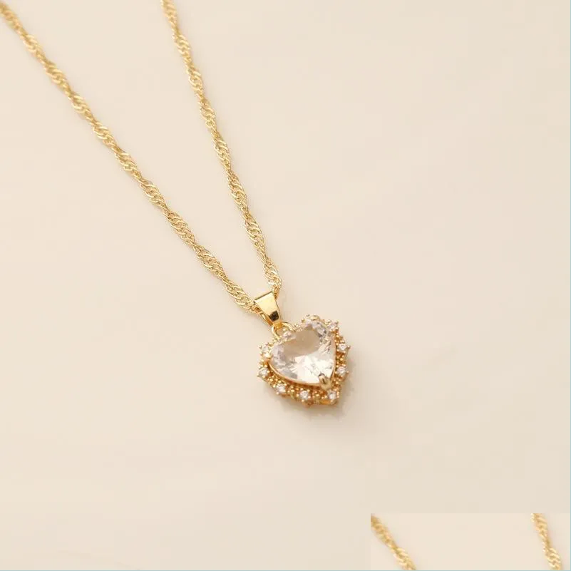 Pendentif Colliers Cristal Pendentif Collier Femmes Collier Chaînes Coeur Pierre Naturelle Colliers 2876 Q2 Drop Delivery 2021 Bijoux Pendan Dhqtk