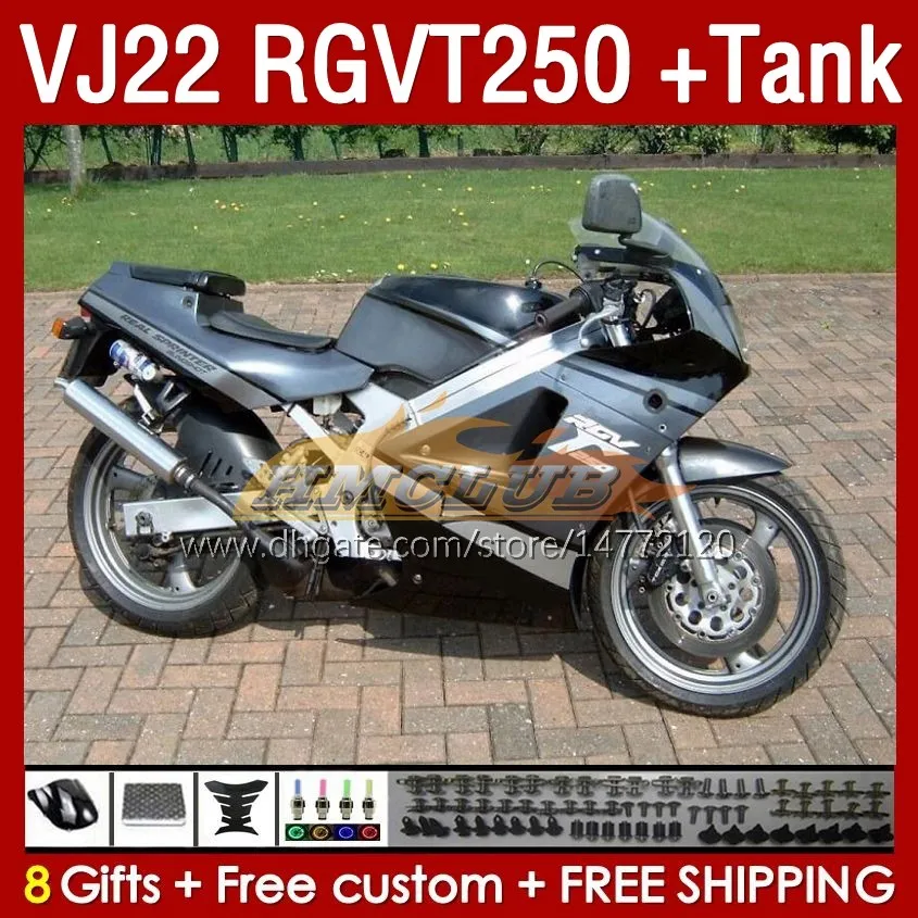 & Tank Fairings For SUZUKI glossy grey RGVT250 VJ 22 RGV RGVT 250 CC RGVT-250 160No.186 RGV250 SAPC VJ22 90 91 92 1993 1995 1996 RGV-250 1990 1991 1992 93 94 95 96 OEM Fairing