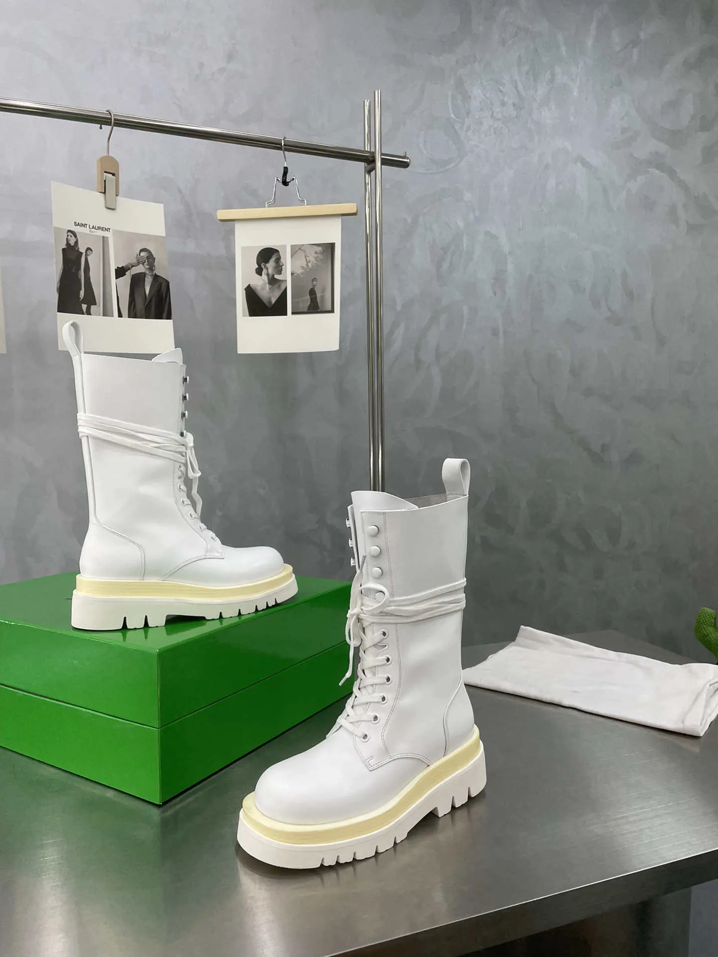 Half white hotsell half black boots