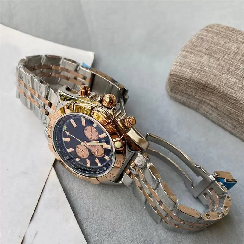 Multifonctionnel mens montre quartz batterie étanche noir technologie en acier inoxydable affaires tendance menes haut de gamme watches264j