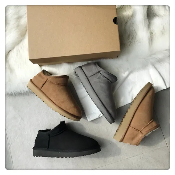 2023 Classic Warm Boots Snow Boot Ankle Boots Womens Mini Half Winter Full Fur Fluffy Furry Satin Booties Slippers Us4-12 Customizable Colors