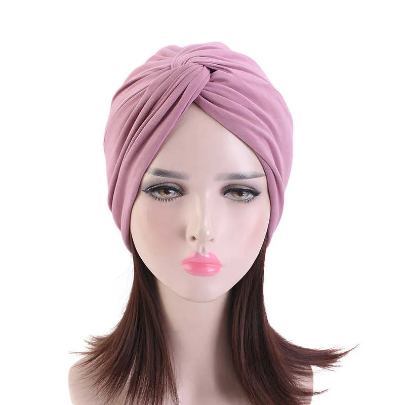 Fasce elastiche per le donne musulmane che dormono chemio cappello berretto morbido sonno turbante copricapo berretto avvolgente per cancro accessori per la perdita dei capelli Turbante T221007