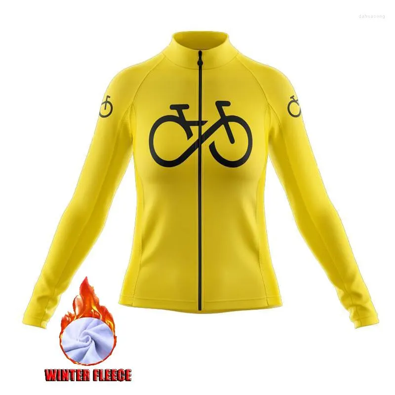 Racing Jackets Ropa Ciclismo Winter Thermal Fleece Cycling Jersey Long Sleeve Bicycle Clothing Mallot Mujer