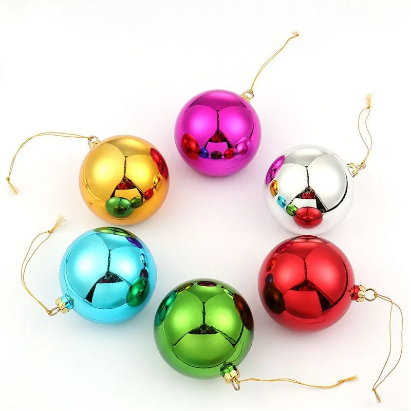 DIY party supplies Christmas tree pendants sublimation Electroplate plastic Christmas balls festival decoration 80mm and 60mm DH87