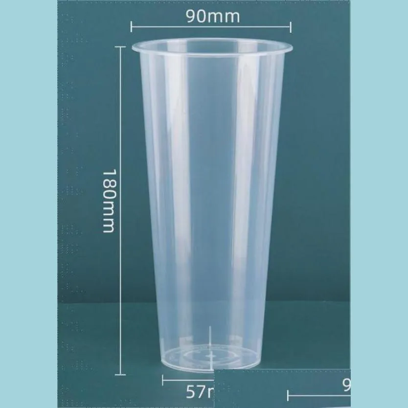 Disposable Cups Straws Beverage Cold Drink Plastic Cup Fruit Juice