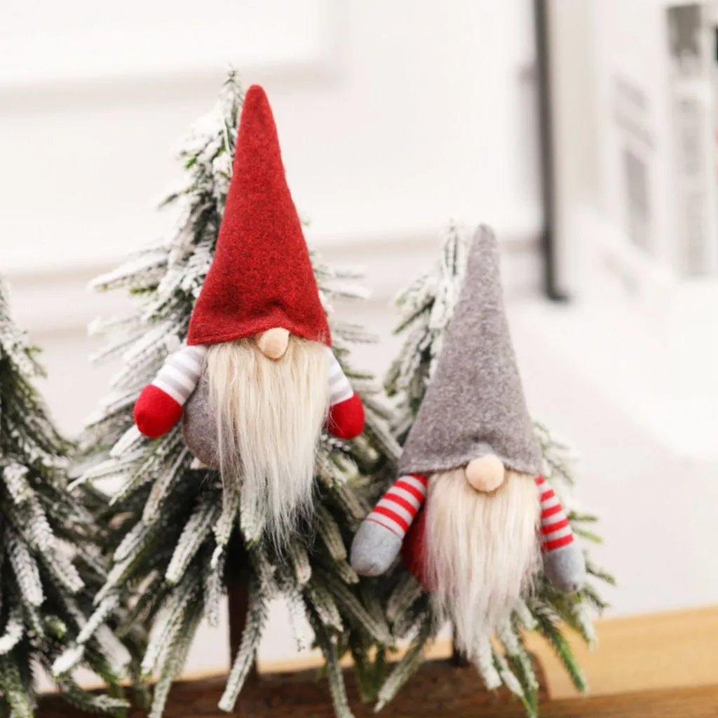 wholesale Christmas Handmade Swedish Gnome Scandinavian Tomte Santa Nisse Nordic Plush Elf Toy Table Ornament Xmas Tree Decorations DH87