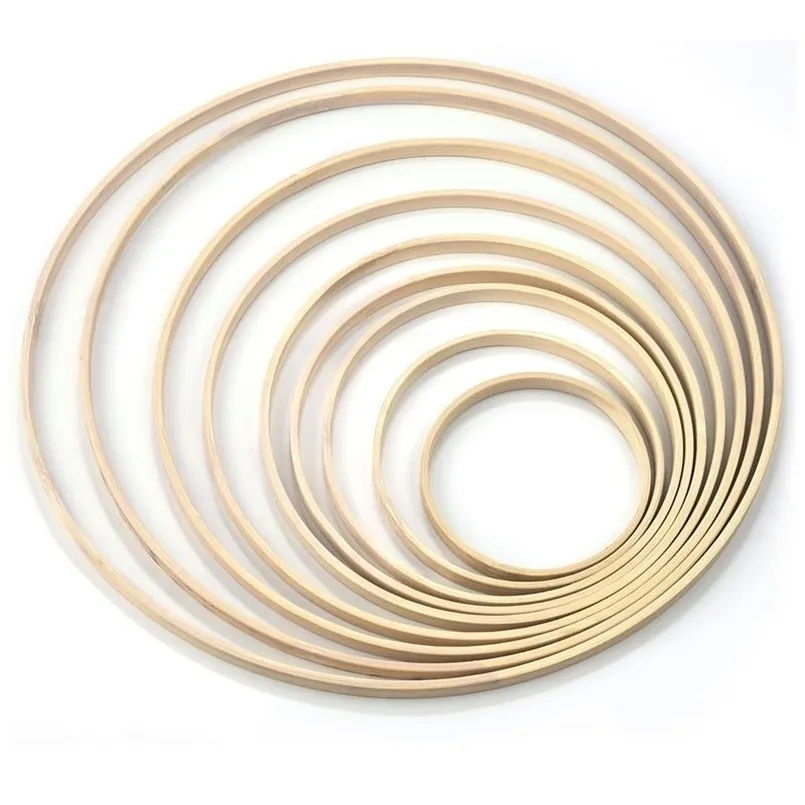 Autres fournitures de fête d'événement 10pcs anneau en bambou cercle en bois receveur rond décor à la maison bricolage cerceau pour couronne de fleurs maison jardin plante panier suspendu 221007