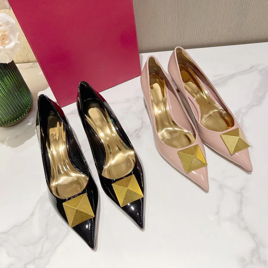 Women s Leather Pointed Toe High Heel Pumps Dress Shoes for Wedding Party Nude Black Size 35 41 8.5CM