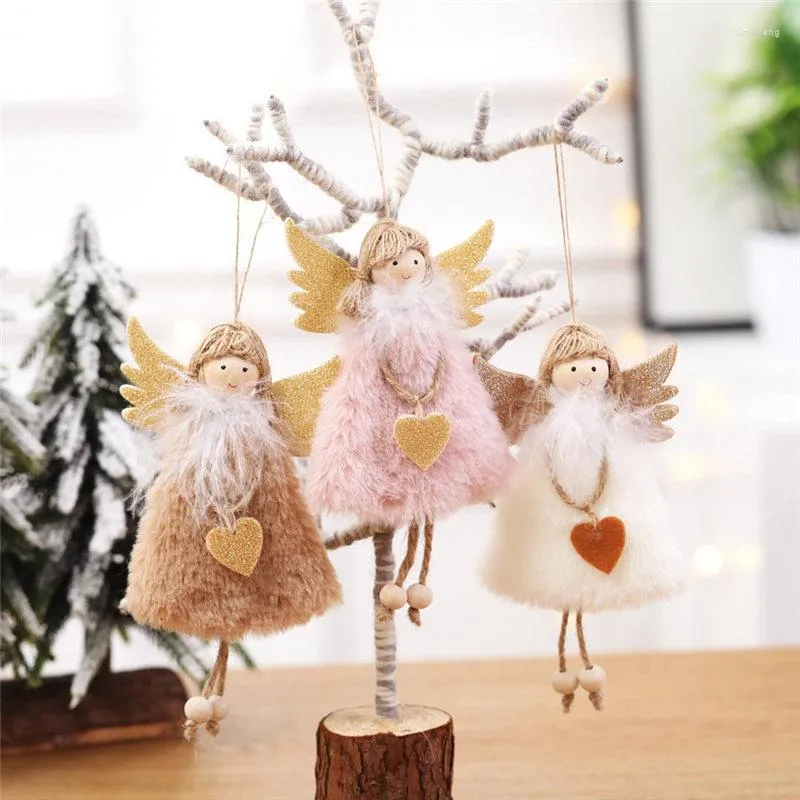 Christmas Decorations Cute Angel Girl Plush Doll Tree Hanging Pendant Ornament Party For Home Year Xmas Gift U3