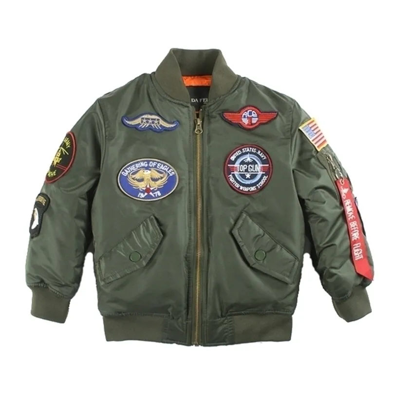 Giacche da uomo Pilota militare Volo trapuntato Inverno Bambini Vestiti per bambini Ragazzi Ragazze Raso Letterman Varsity Bomber con toppe 221006