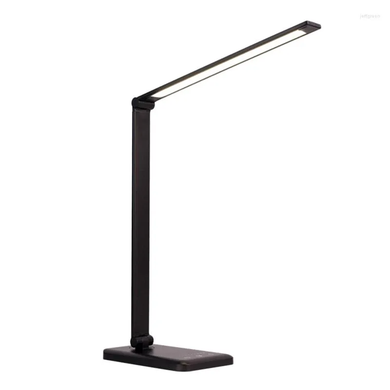 Lampes de table Lampe de bureau LED pour étude avec chargeur sans fil 5 niveaux de luminosité Lumière Lecture Bureau Accueil US Plug