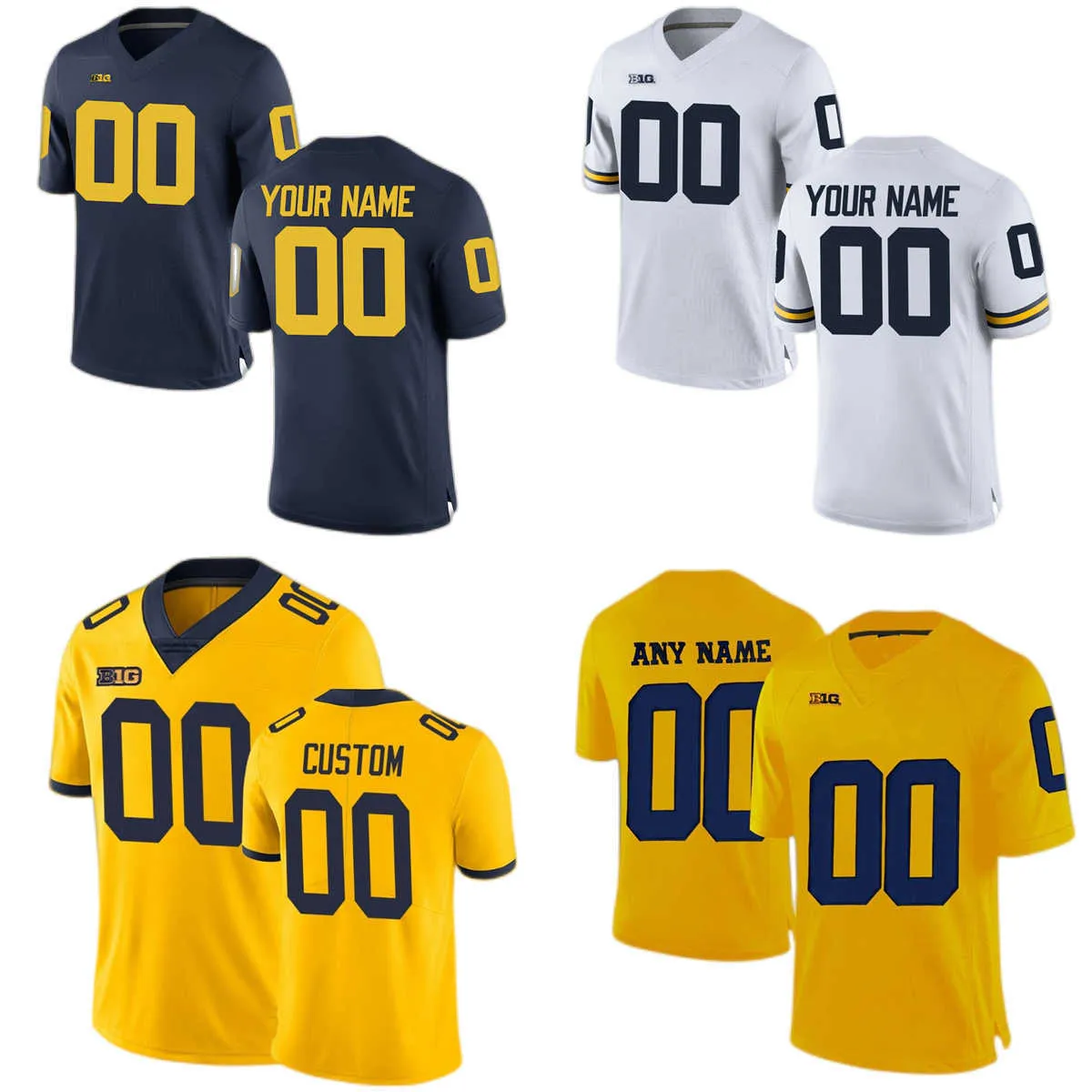 Custom NCAA College Michigan Wolverines Football Jerseys Hawkins VanSumeren McKeon Nick Eubanks Donovan Peoples-Jones Black Moody Milton Patterson Charbonnet