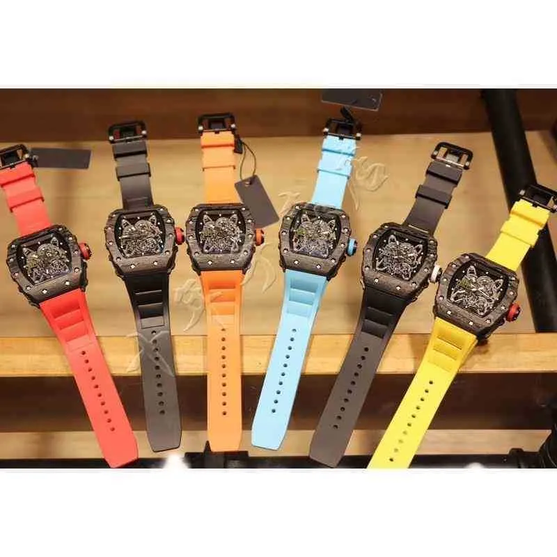 relógios Wristwatch Designer Mecânica de Luxo Mecânica de Luxo Assista Barre de Vinho Richa Millles R RM35-02 Série 2824 Fibra de Carbono Mecânica Automática BL 0IC1 H18B OF9F