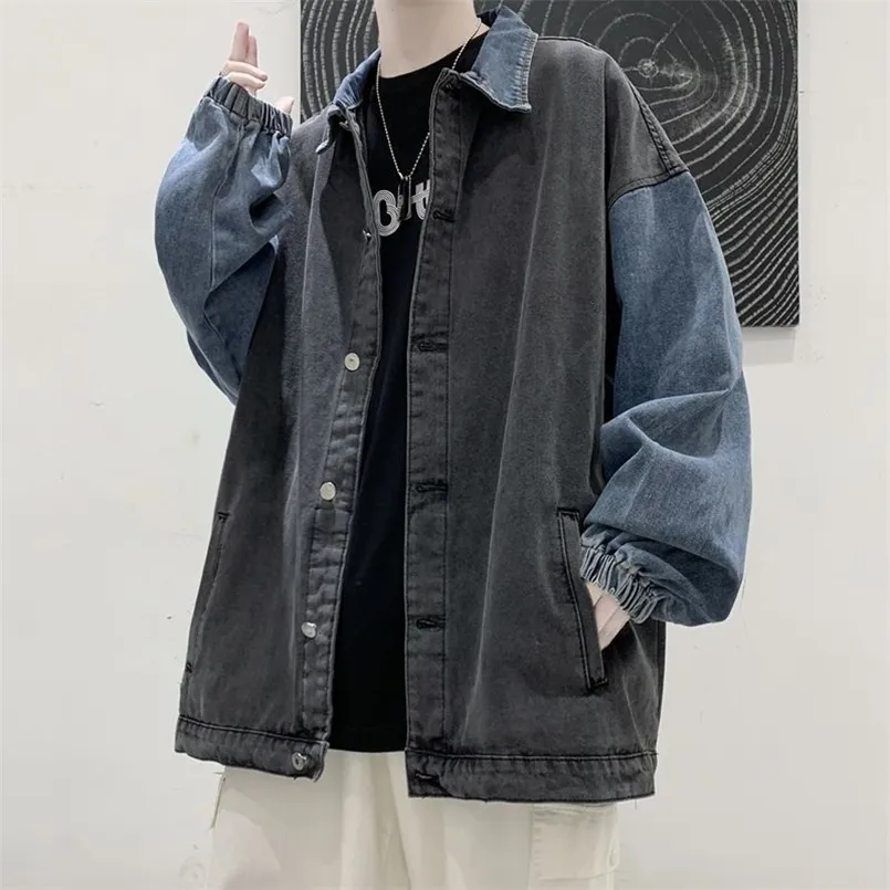 Erkek Ceketler Denim Ceket Erkek Kadın Koreli Gevşek Öğrenci Traend Sıradan Palto All Maç Hong Kong Tarzı Teknik Giyim Motosiklet Jack Punk Street Giyim 221006