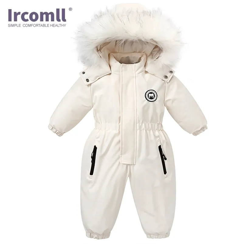 Rompers Ircomll Infant Kids Clothes Waterproof Hooded Girls Boys Overalls Ski Suit Snow Set Toddler Warm Bodysuit Ski Jacket for 18M-5Y 221007