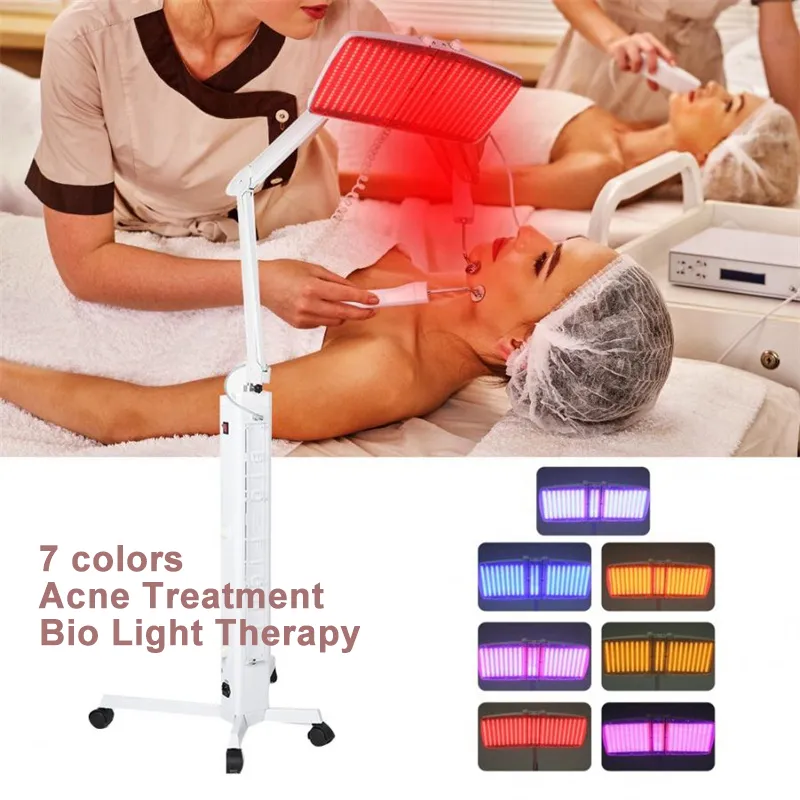 Professionell LED-ansiktsljus 7 färger Skinvårdsutrustning PDT Bio-Light Therapy Skin Rejuvenation Fototerapi för Acne Treatment Anti Aging
