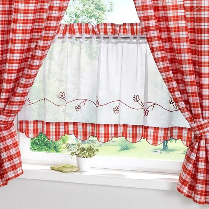Curtain Multifunctional Fabric Embroidered Home Kitchen Cafe Small Curtains Blackout Decorative Half