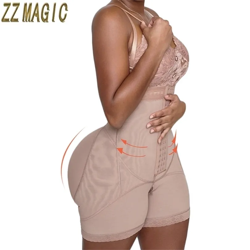 여성 셰이퍼 Fajas Colombianas Mujer Butt Lifter Shaper 평평한 복부 조절 가능한 전면 클로저 Hookeye BBL Post OP 수술 용품 Skims 221007