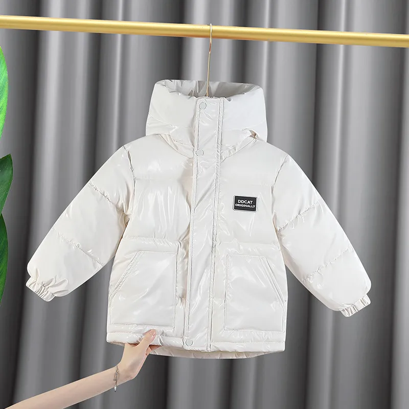 ダウンコートチルドレン服冬の厚さの女の子のためのジャケット光沢のある防水綿ティーンアウターウェア221007