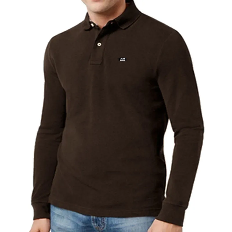 Męski Polos Męski produkt wczesnej wiosny 100 czysty bawełniany szczupły koszulka z długim rękawem Kolon Klapa Casual Hafdery Graphic Tshirt Tops 221006
