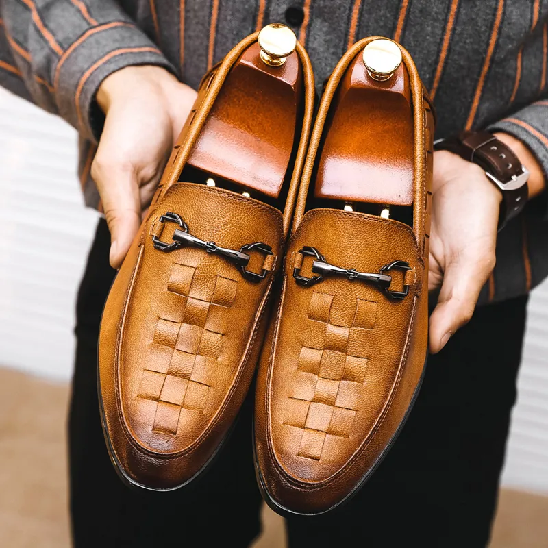 Mens braided leather shoes best sale