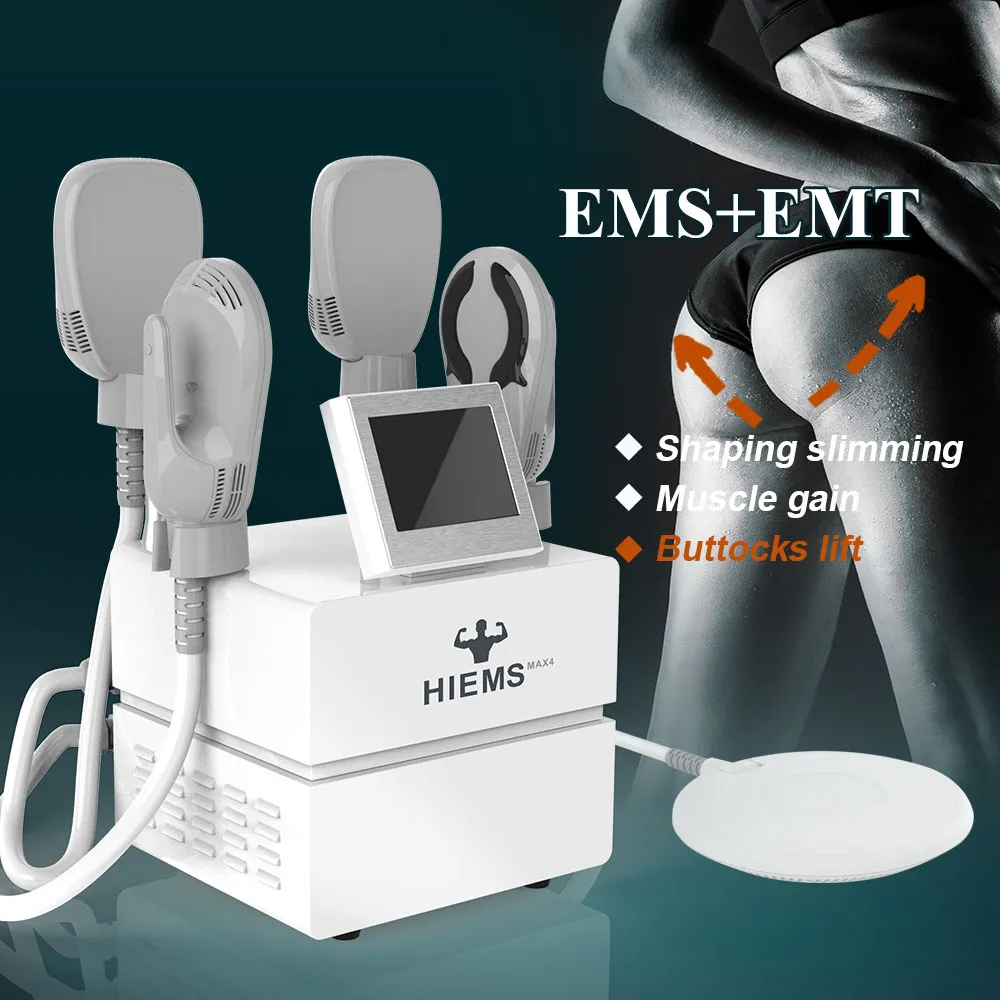 EMS Body Sculpting Machine Machine Emslim neo 4 обрабатывает оборудование для снижения целлюлита Устройство удаления жира EMT Slim Conturing System High Power Hiemt Tech