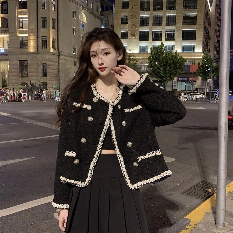 DHgate.com:Vintage Tweed Cropped Jacket for Women, Korean DHgate.com:Vintage Tweed Cropped Jacket for Women, Korean