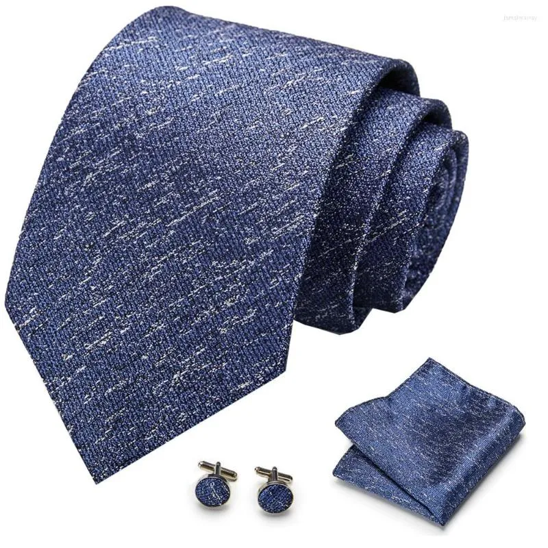 Papillon Arrivo 50 Stili Blu Per uomo Seta Uomo Cravatta da uomo Hanky Gemelli Collo Pocket Square Set