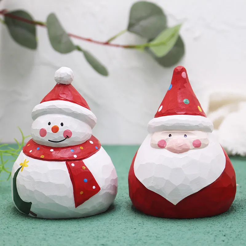 Other Home Decor Christmas Decoration Desktop Window Ornaments Santa Claus Snowman Figurine Duck Year Gifts Merry 221007