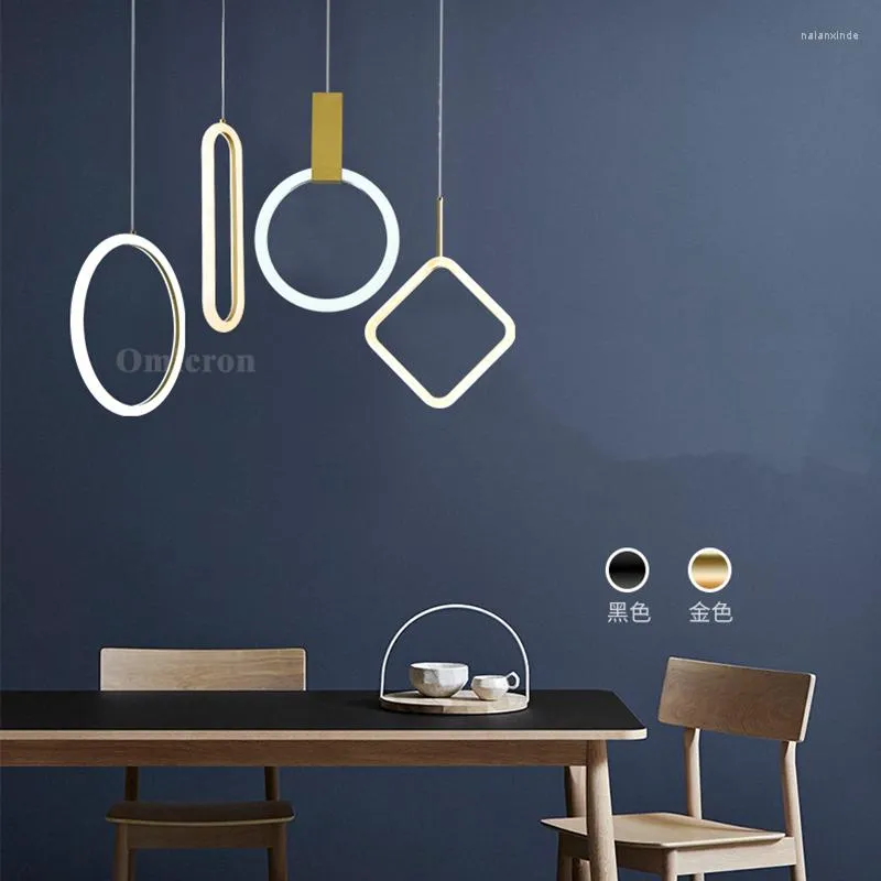 Lustres dourado/preto minimalismo led lustre para sala de estar lâmpada quarto refeitório Hanglamp nórdico luminárias modernas