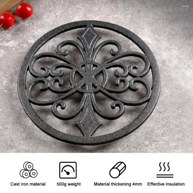 Tapetes de mesa Mostrador de cocina Trivet de metal Tetera Sala de estar redonda A prueba de herrumbre Decoración moderna para el hogar Soporte de flores Base para ollas Sartenes 20 cm