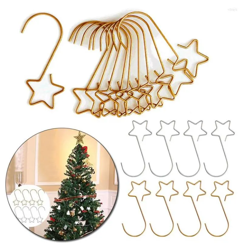 Décorations de Noël 20pcs Crochets en couronne étoile Metal Hook Hanging Party Ornements Décoration de Pâques Supplies de mariage