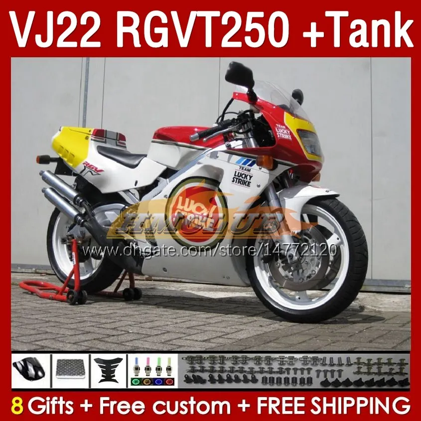 Lucky Strike Tank Fair dla Suzuki RGV250 VJ 22 RGVT250 RGV-250 SAPC VJ22 90 91 92 93 94 95 96 160NO.82 RGVT RGV 250 CC RGVT-250 1990 1991 1992 1993 1994 1995 1996 Fairing