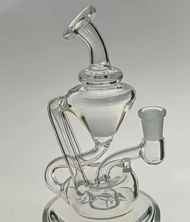 Glasbong vattenpipor Miniåtervinnare Glasrör Vattenoljerigg med 10 mm hanled Inception palmstorlek Ash Catcher And Bubbler