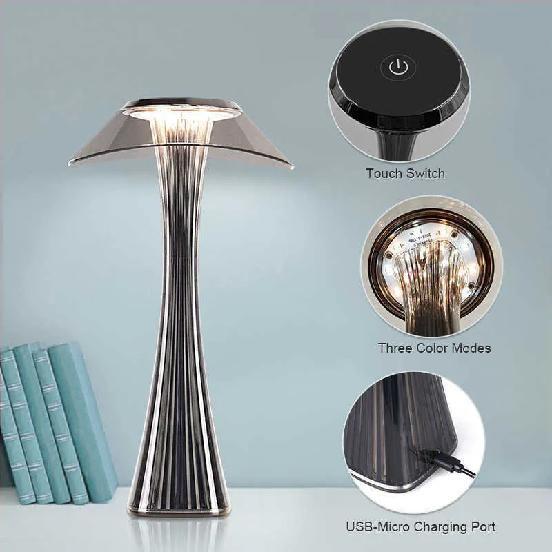 USB Diamant Lampe, Kristall-Touch-Tischlampe