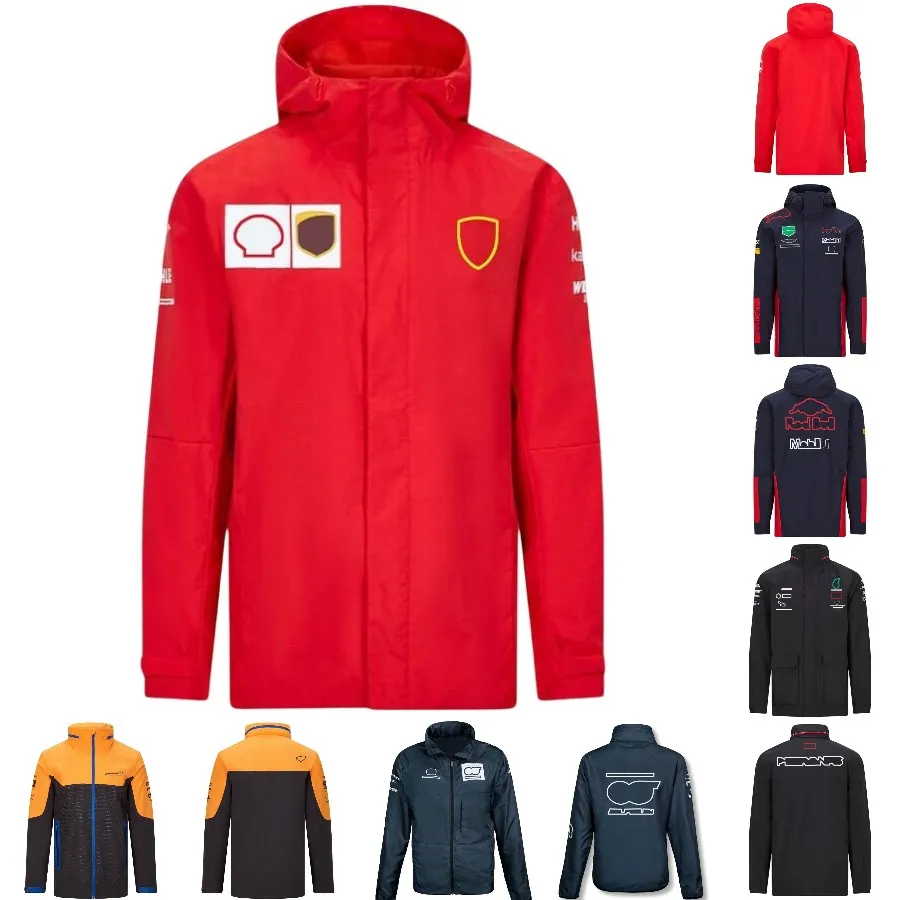 2024 F1 Formel One Racing Waterproof Jacket Team Långärmning Vindbrytare fans Racing Passar Män värme Zip Up Hoodie