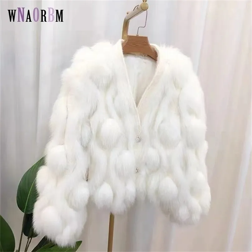 Womens Fur Faux Winter Grass Jacket Knitted Cardigan Big Cotton Candy Fashion Vneck elastic 221007