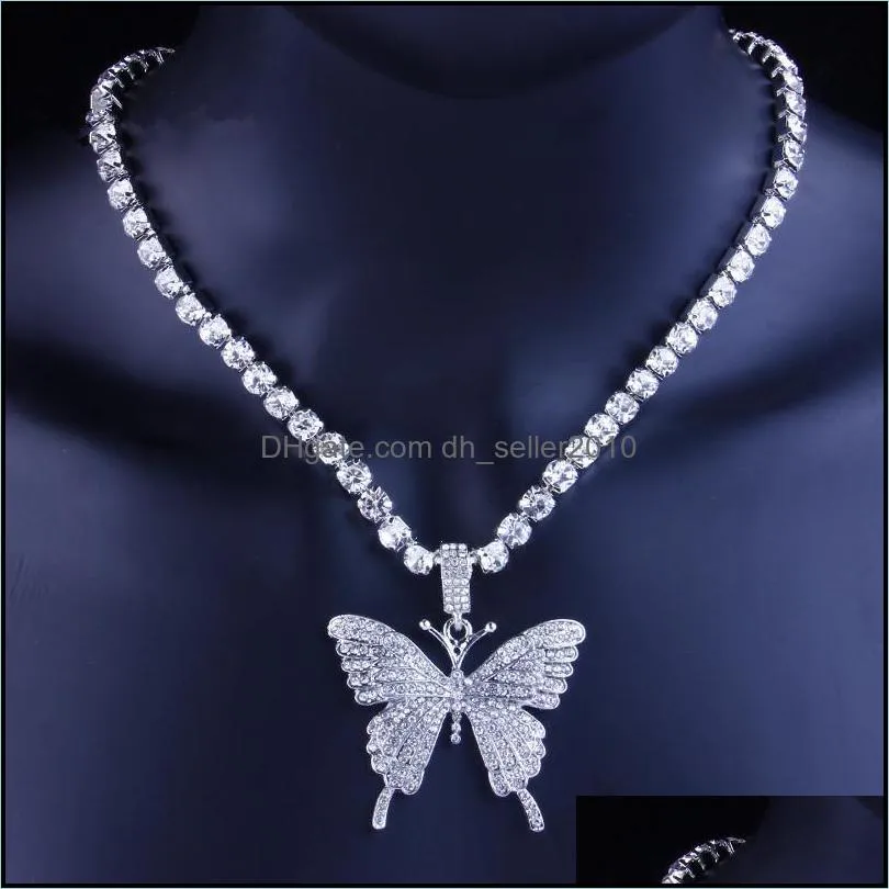 Butterfly rhinestone necklace discount