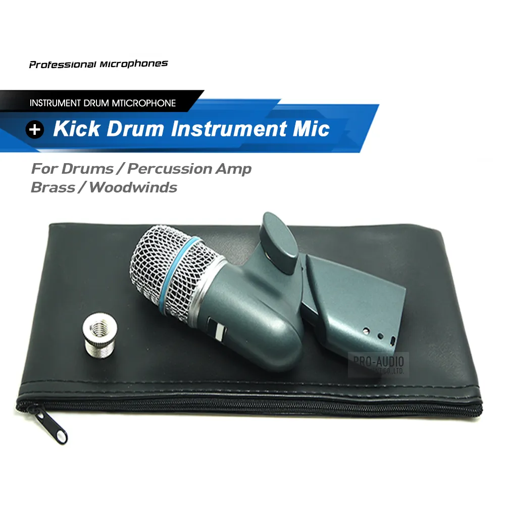 Microphone à Percussion professionnel BETA56 de qualité A, micro dynamique pour batterie, ampli basse, Kick Tom Snare, scène en direct