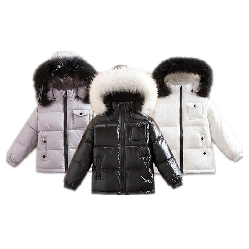 Manteau d'hiver en duvet de canard pour enfants, manteaux de fourrure à capuche pour garçons et filles, parka épaisse et imperméable, vestes chaudes pour bébés en bas âge, 221007