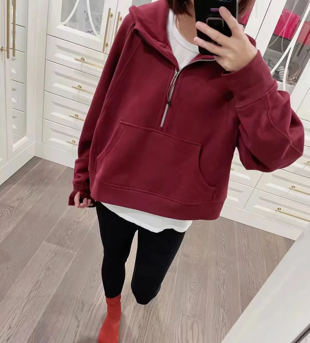Yoga hoodie store thumb holes