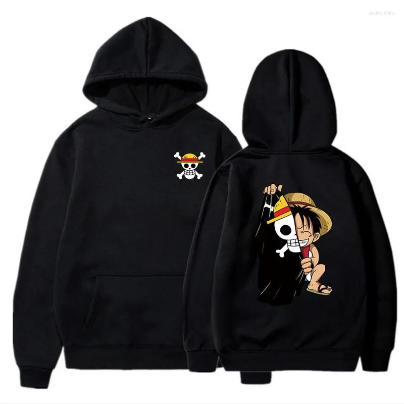 Luvtröjor herr Anime One Piece Män Kvinnor Mode Luffy Pullover Oversized Luvtröja Sweats Barn Hip Hop kappa Pojkar Herrkläder Sudaderas